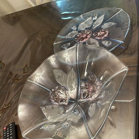 Mikasa Walther Cristal Floral Pastel Blue Calypso13’1/2 Bowl. - Picture 2 of 5